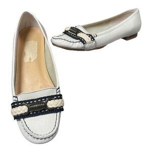 Women's Talbots Nautical-Themed Driving Moccasins White Size 5B